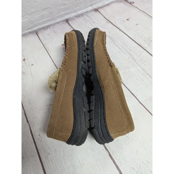 Staheekum Mens Moccasins Slipper Shoes Suede Leather Sheepskin Lined Size 8 EUC - Picture 4 of 9